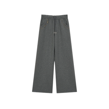 Air-Layer Rivet Wide-Leg Pants