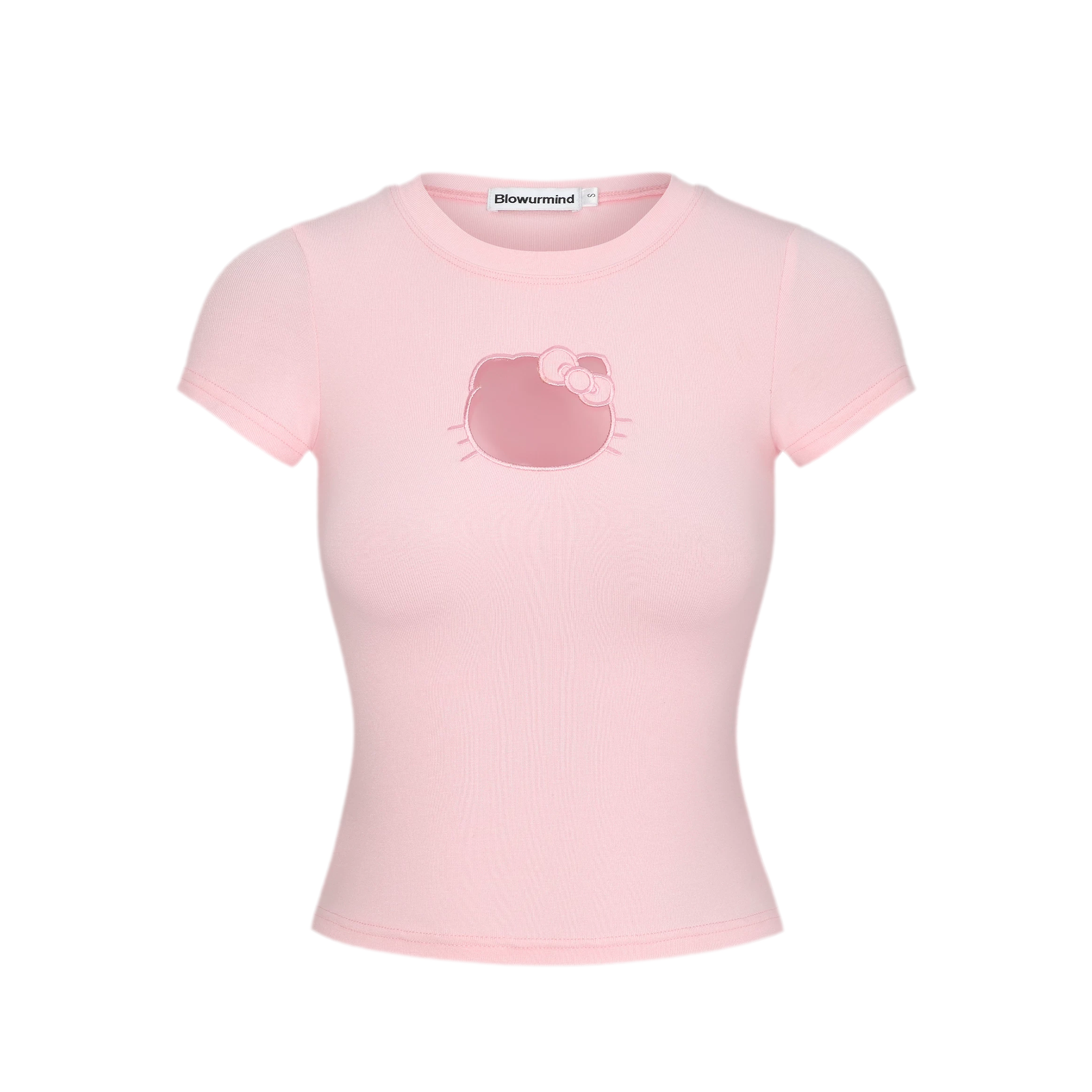 Kitty Keyhole Cropped Tee