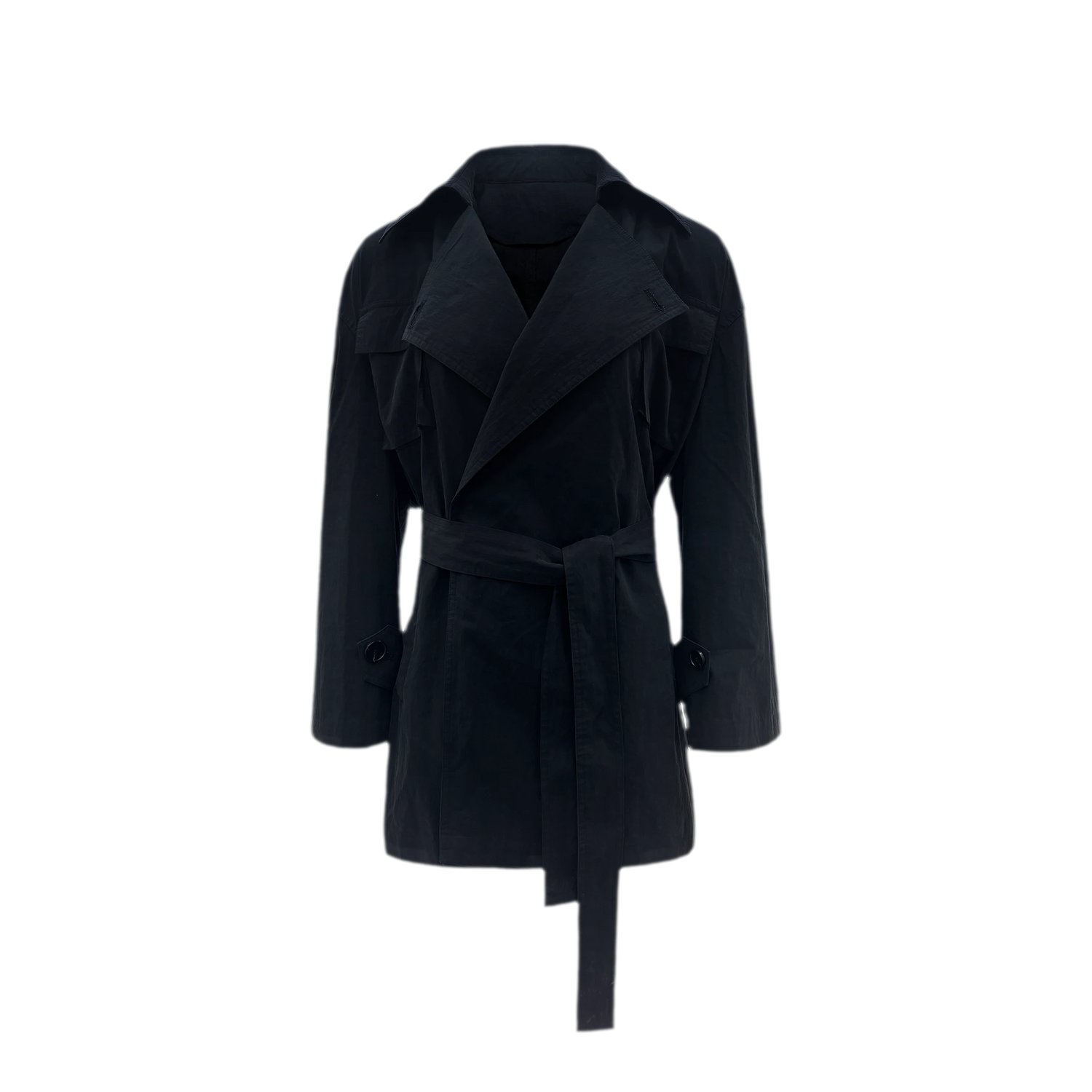 Matte Finish Belted Short Trench