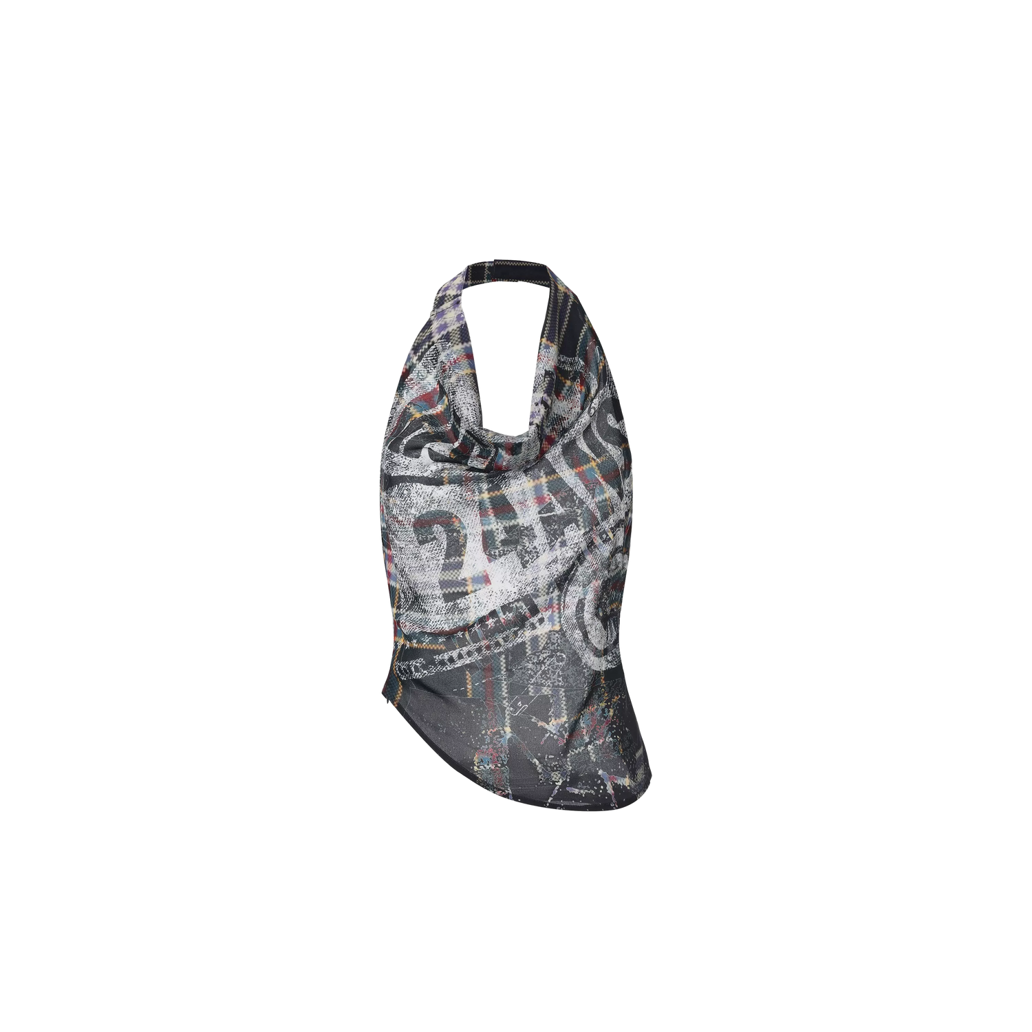 Street Style Halter Top with Draped Neckline