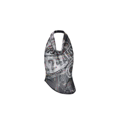 Street Style Halter Top with Draped Neckline