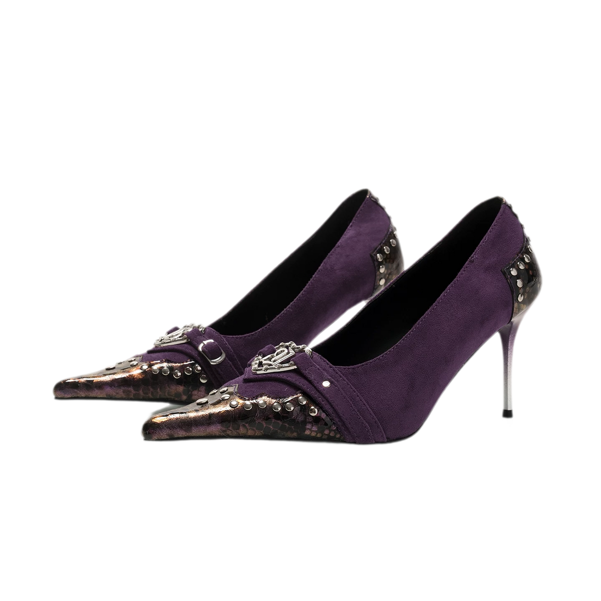 Décolleté con tacco a stiletto sfumate con stampa serpente