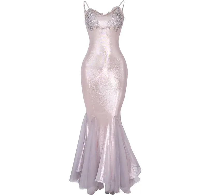 Embroidered Beaded Mermaid Dress