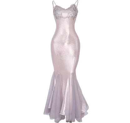 Embroidered Beaded Mermaid Dress