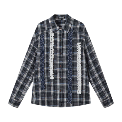 Vintage Pleated Plaid Shirt
