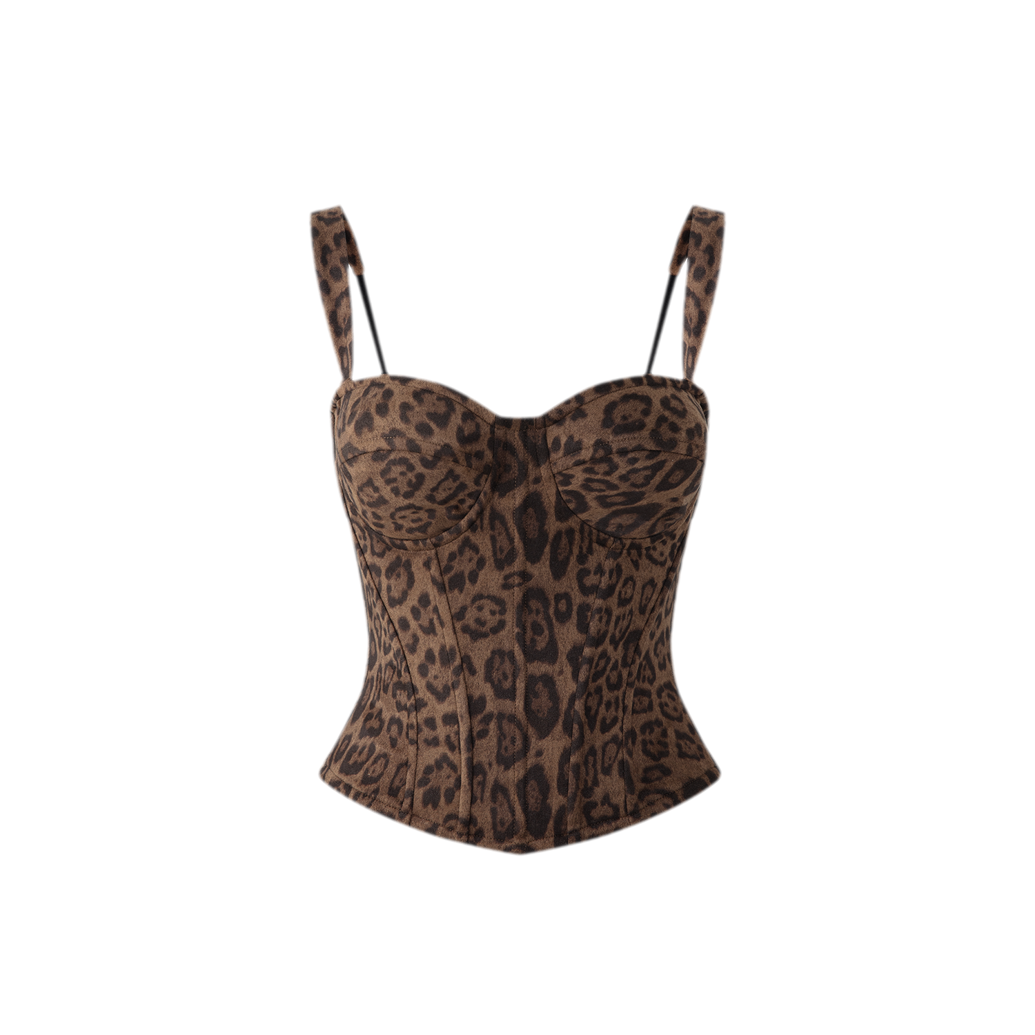 Leopard Boned Bustier Top