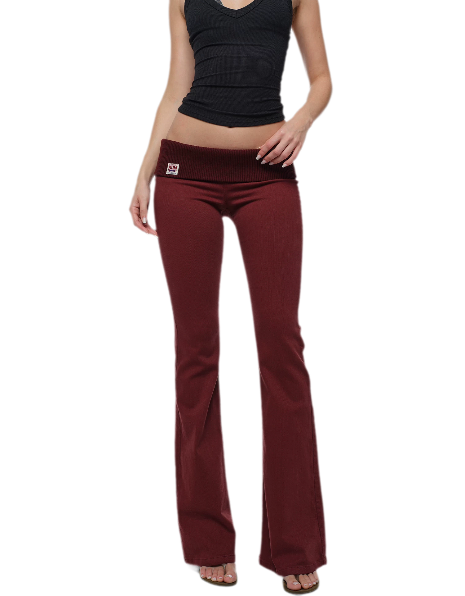 Turn-Up Flared Jeans