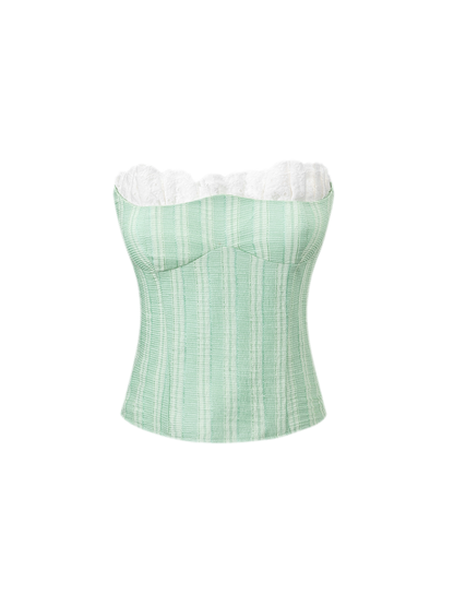 Striped Ruffle Bustier Set