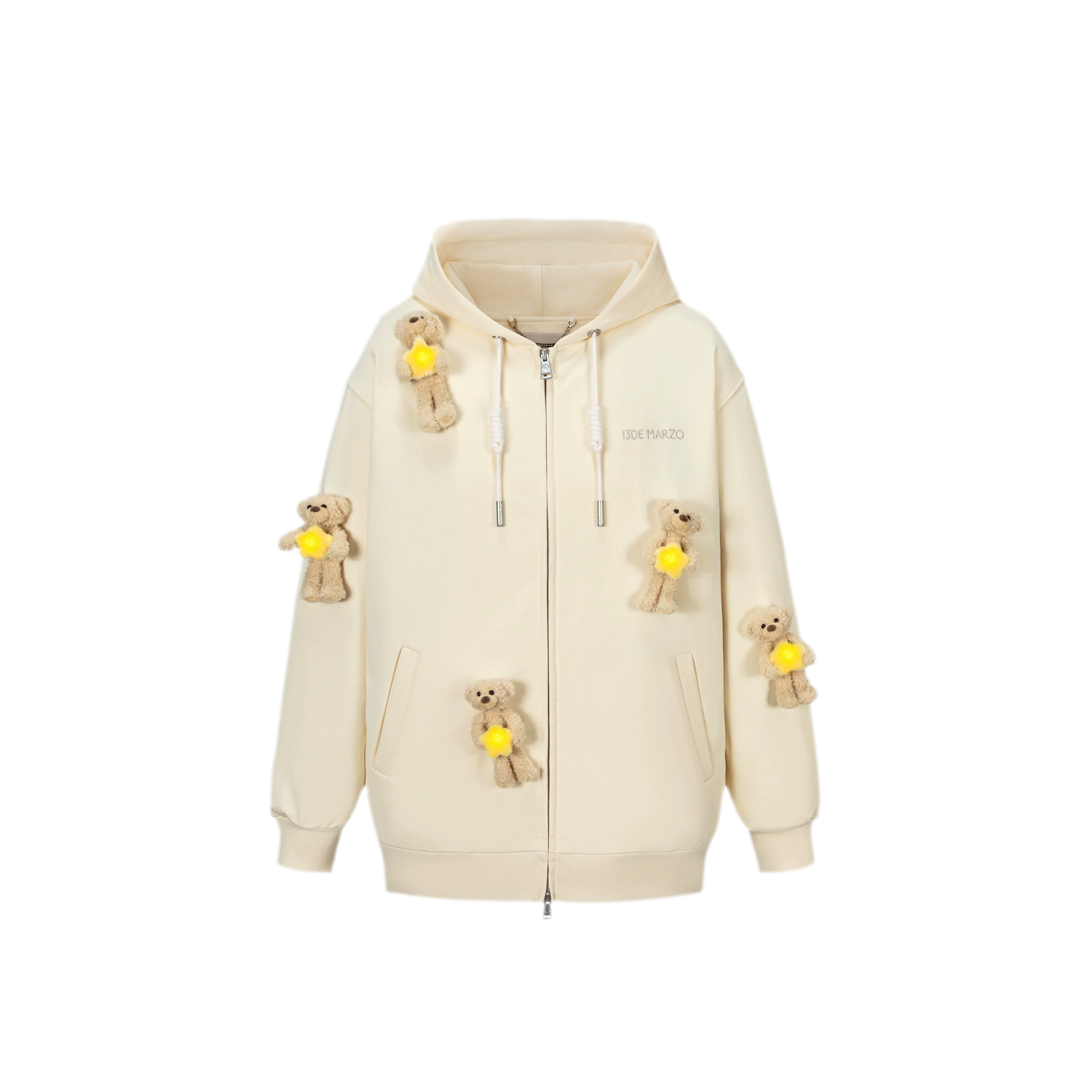 Bear Star Embroidered Hoodie