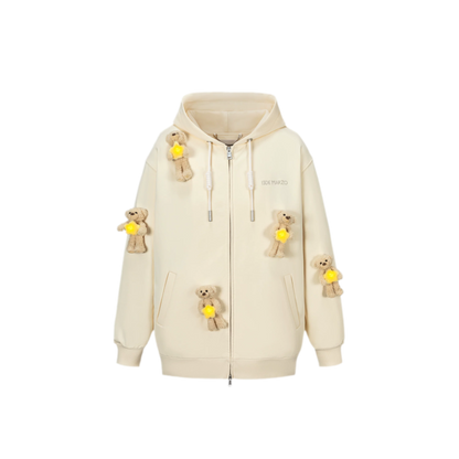 Bear Star Embroidered Hoodie