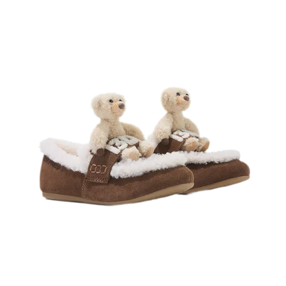 Mocasines sin cordones de oso de peluche