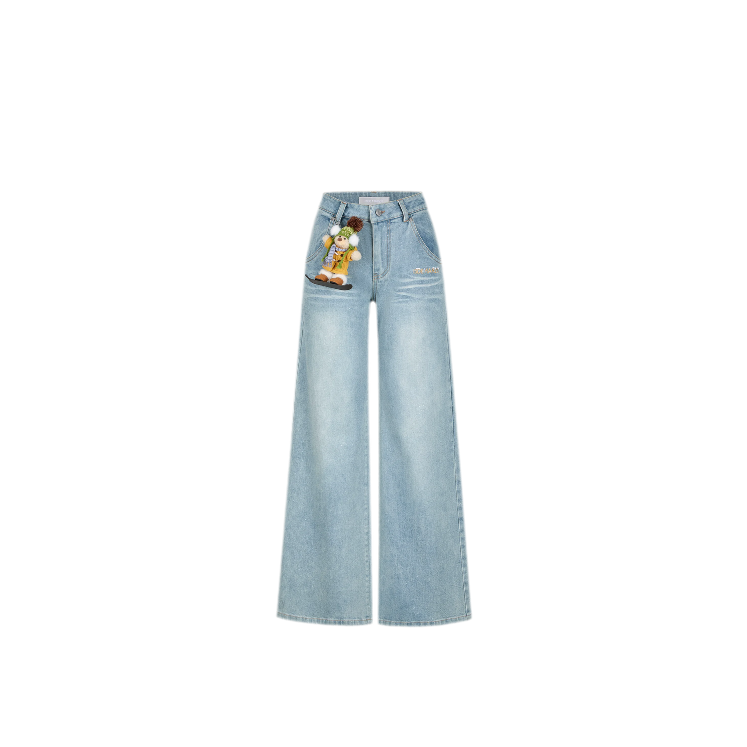 Shimmer Straight-Leg Denim Jeans