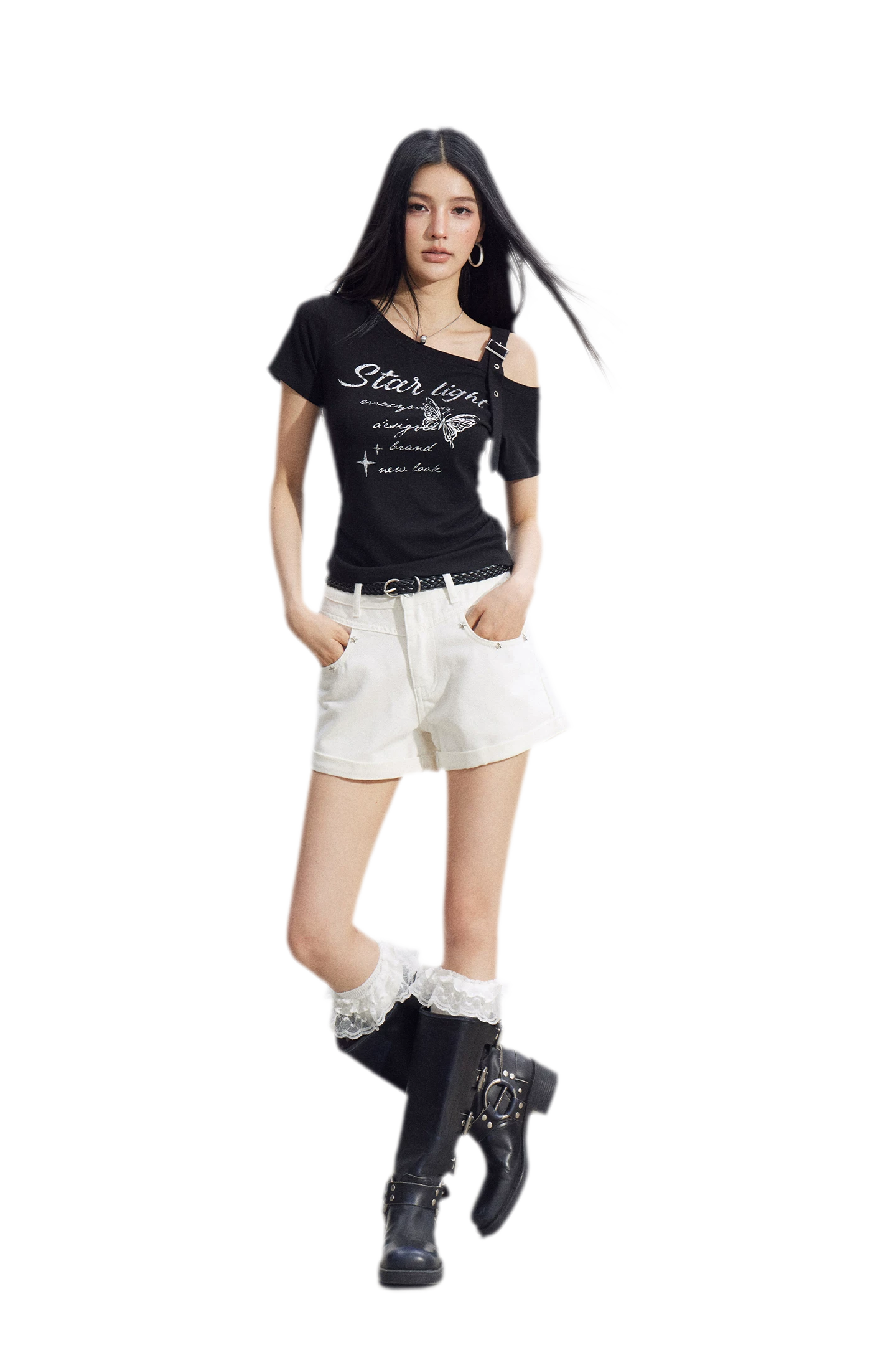 One-Shoulder Butterfly Tee
