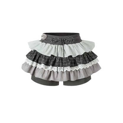 Patchwork Ruffle Shorts