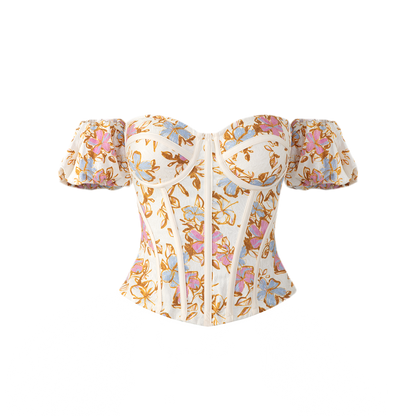 Oil Painting Floral Corset