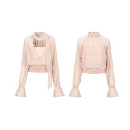 Reversible Chiffon Tie Blouse