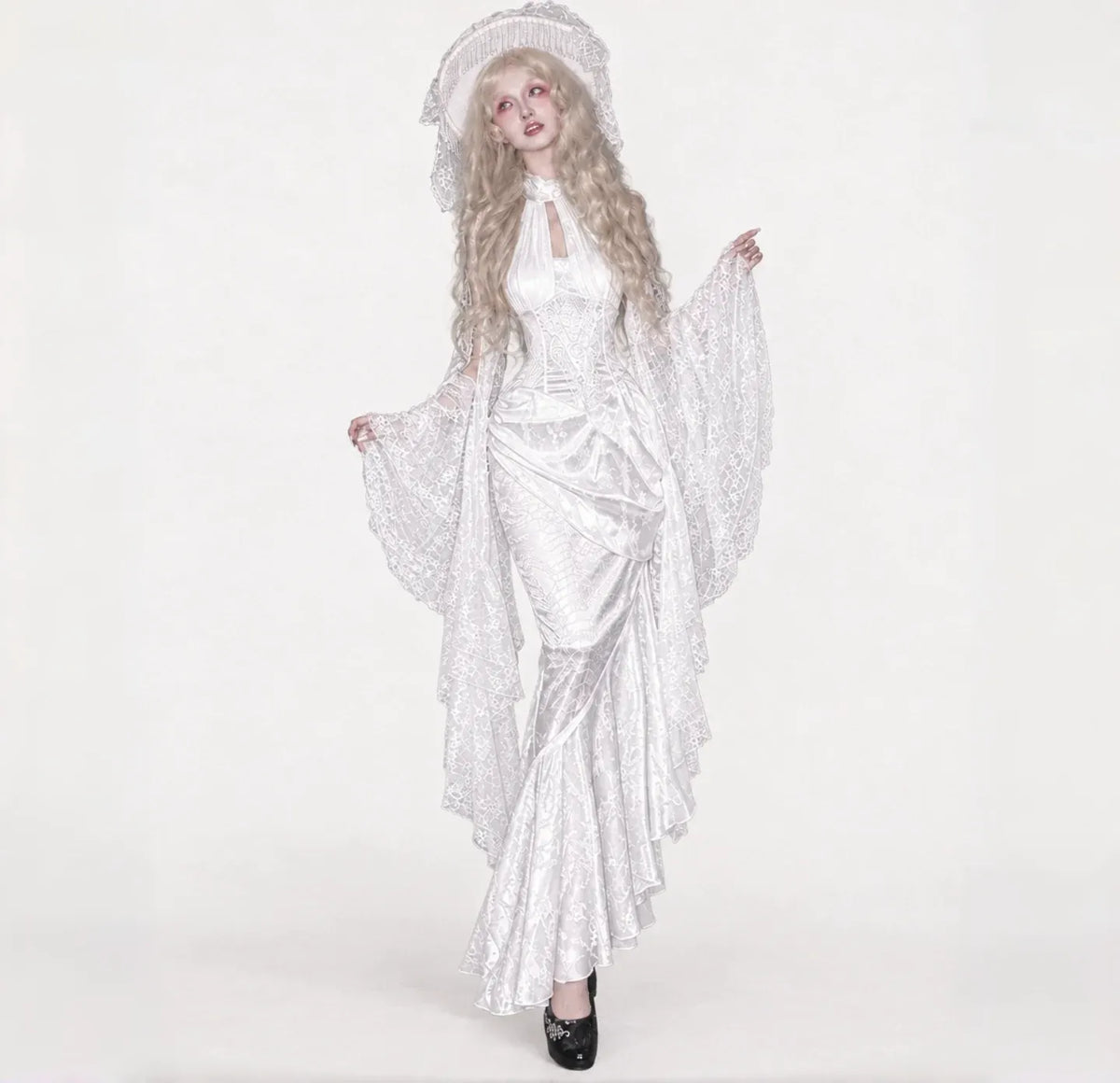 Robe sirène gothique en dentelle