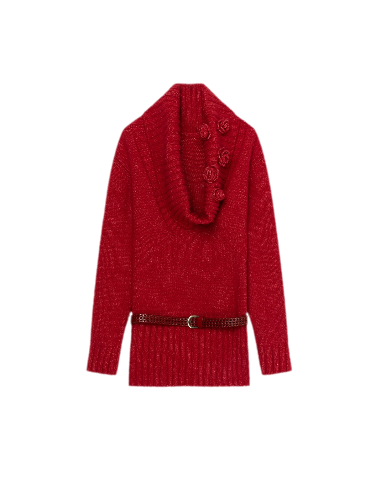 Chunky Knit Cowl Neck Dress