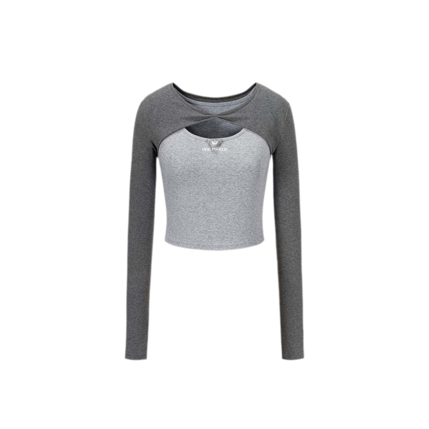 Knit Lace-Up Two-Piece Tee
