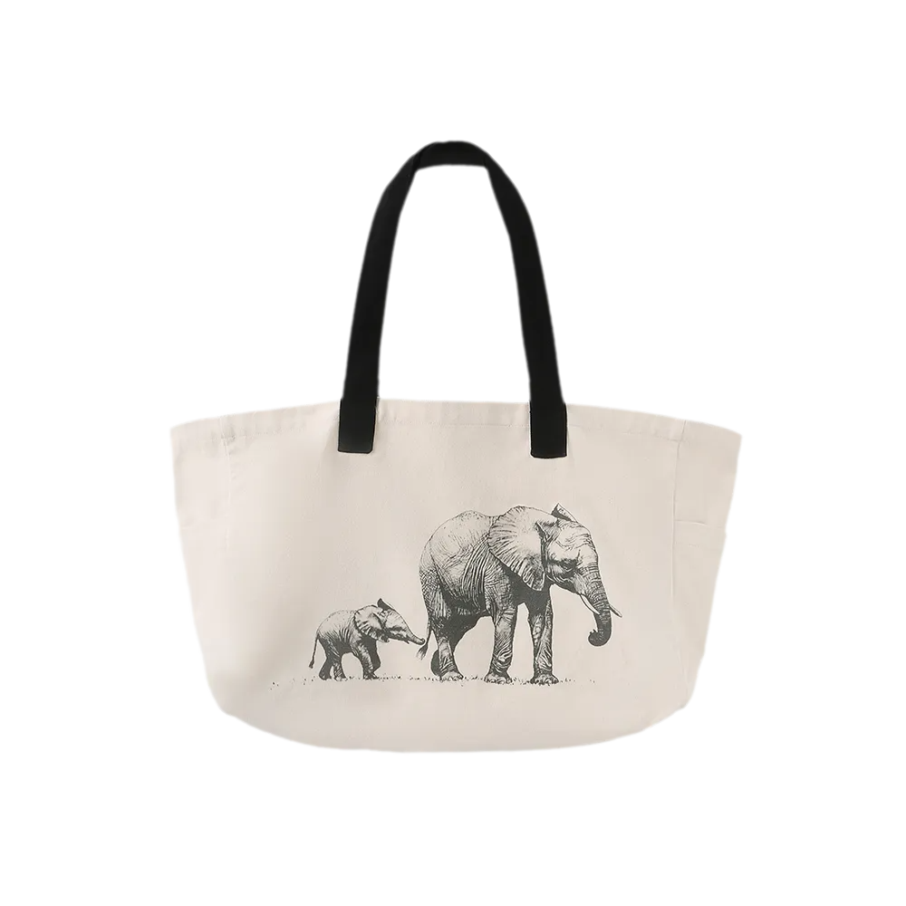 Canvas Elephant Tote Bag