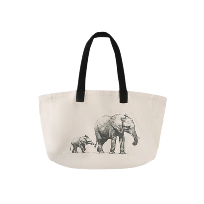 Canvas Elephant Tote Bag
