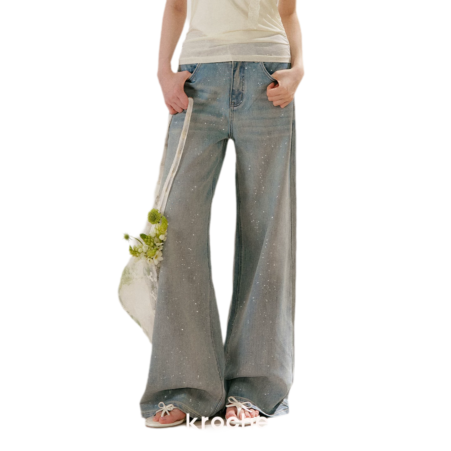 Sparkling Galaxy Wide-Leg Jeans