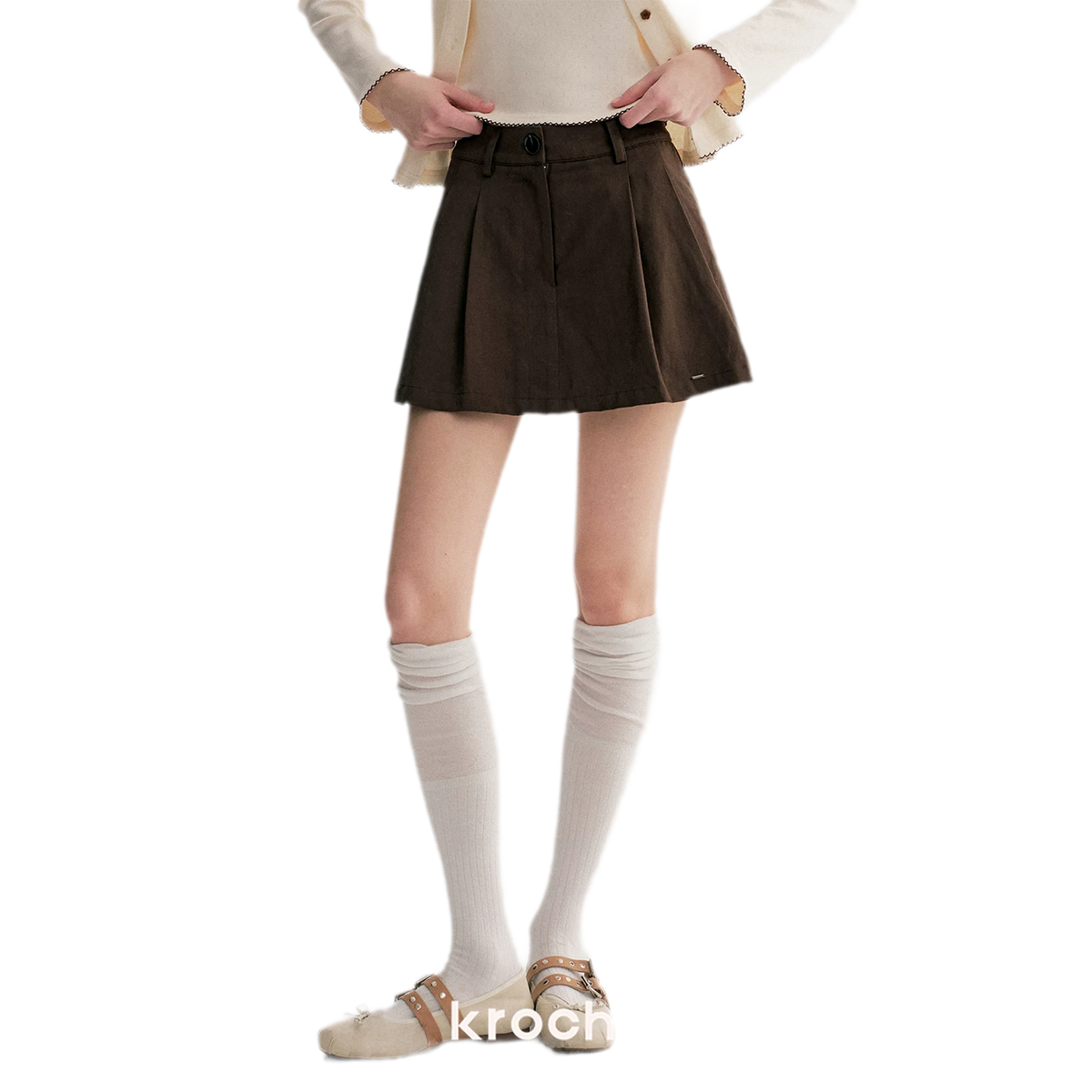 Soft Pleated A-Line Skirt