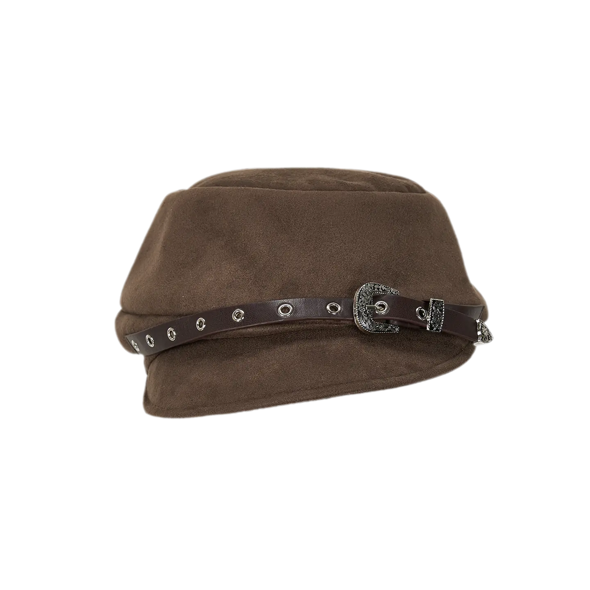 Embossed Buckle Newsboy Beret