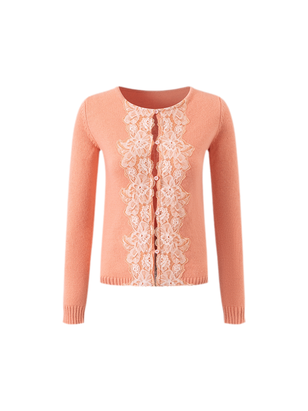 Conjunto de cárdigan de lana y falda de encaje