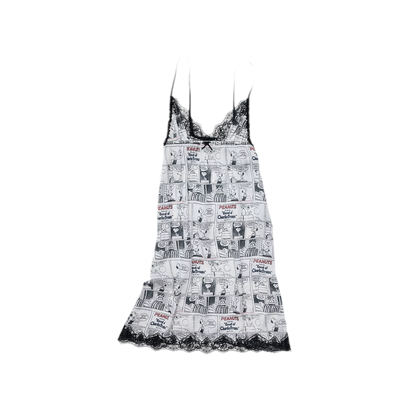 Vestido de tirantes vintage con ribete de encaje