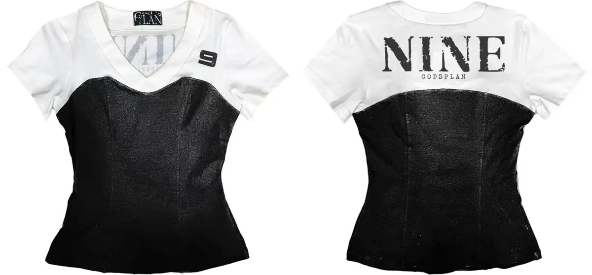T-shirt ajusté style corset contrasté
