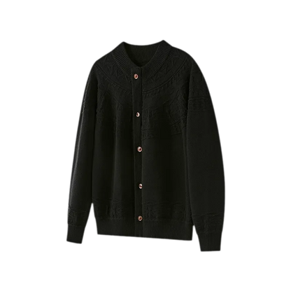 Jacquard Knit Zip Cardigan