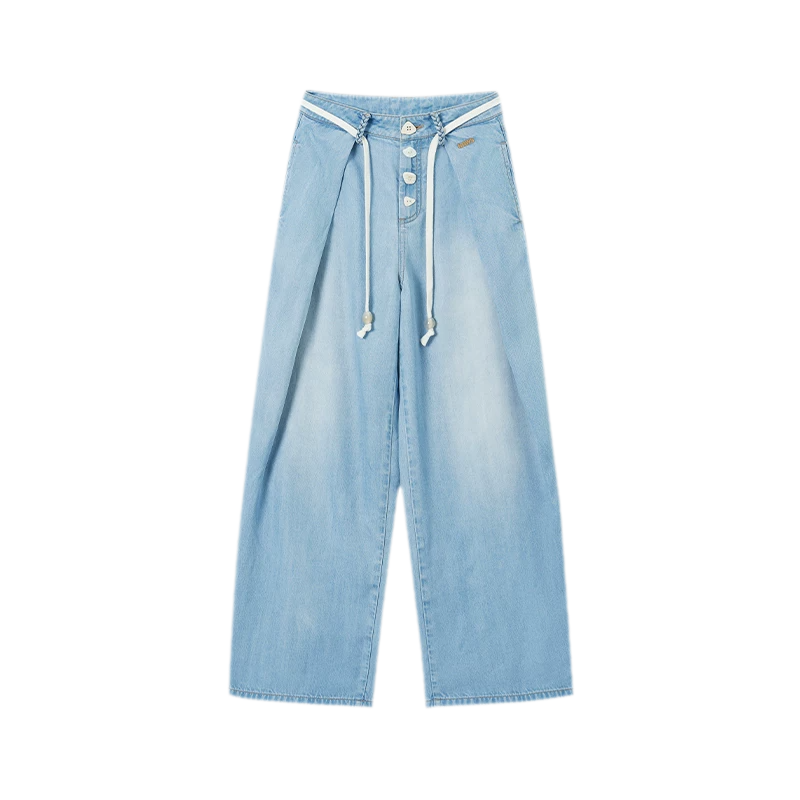 Tencel Denim Loose Wide-Leg Pants