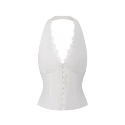 Lace Backless Blouse