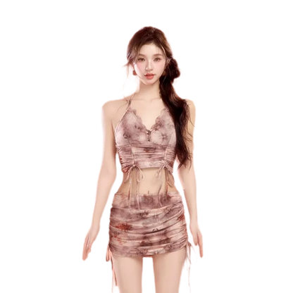 Tie-Dye Ruched Swim Set