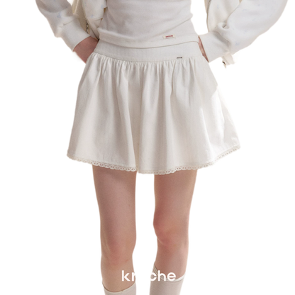 Textured A-Line Short Skirt