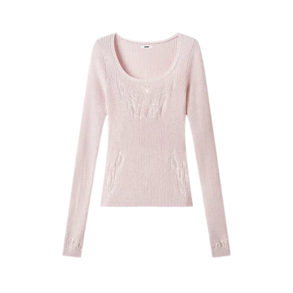 Wool Jacquard Slim-Fit Long-Sleeve Tee