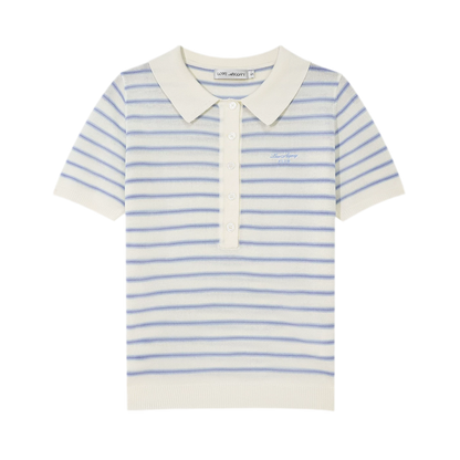 Striped Embroidered Polo