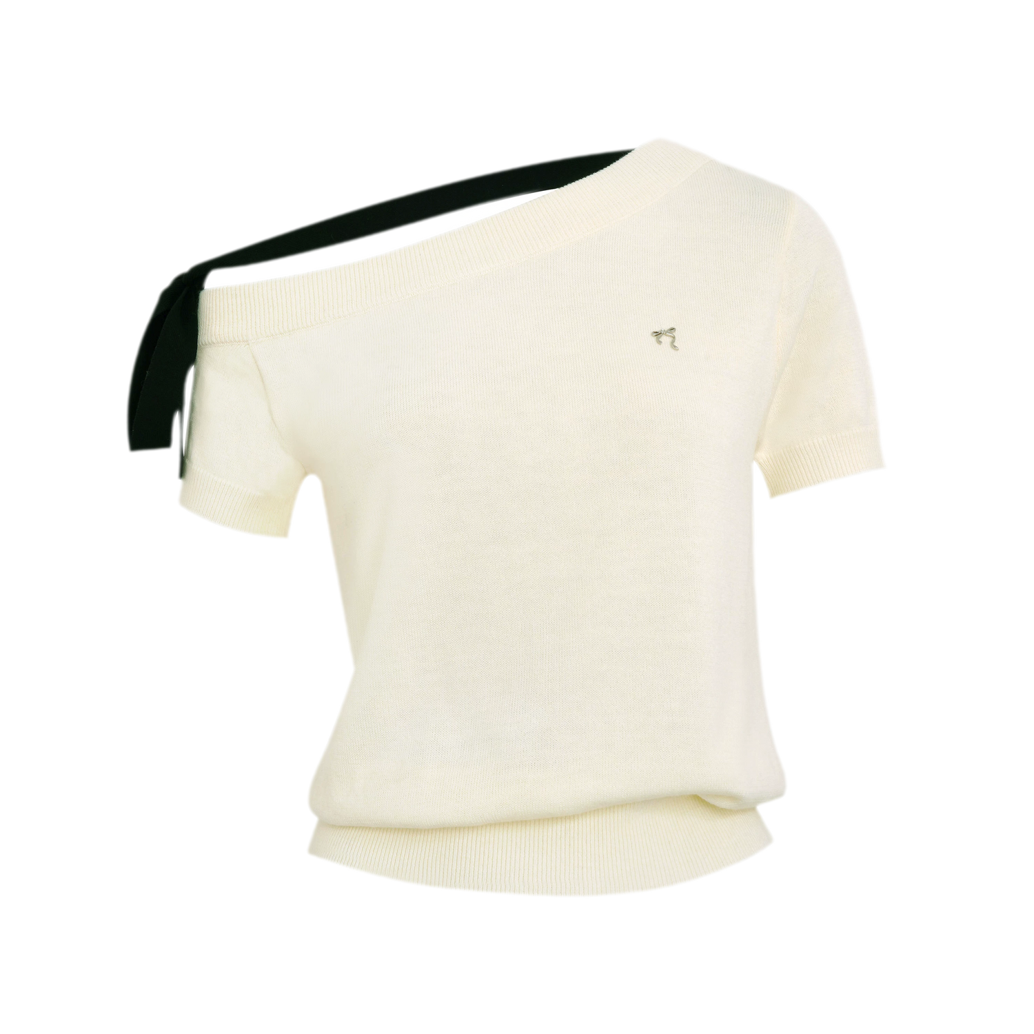 Wool Blend Bow Knit Tee