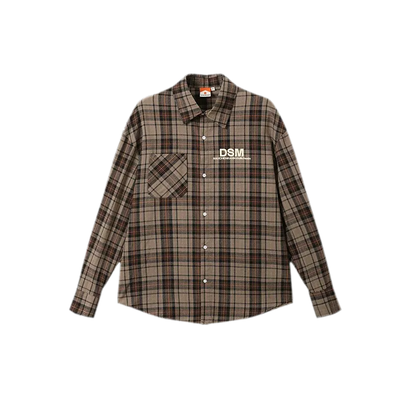 Contrast Plaid Oversized Shirt