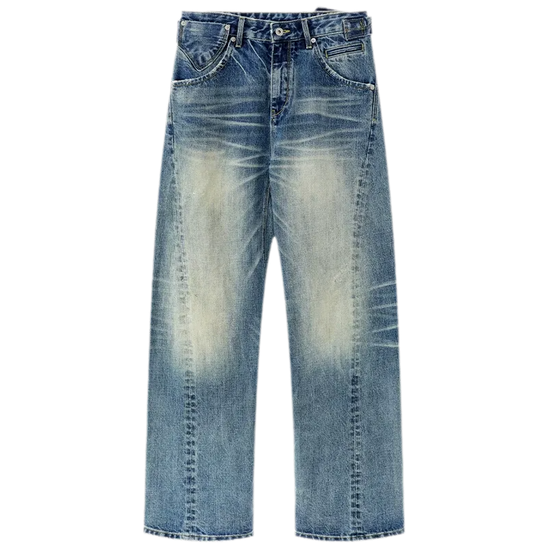 Vintage Washed Wide-Leg Jeans