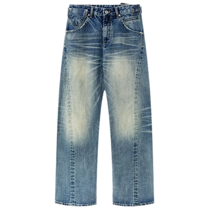 Vintage Washed Wide-Leg Jeans