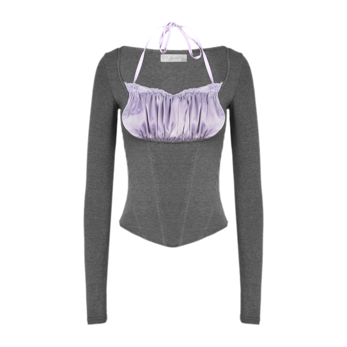 Top de base de encaje elástico con cuello halter — Cargar imagen 9 en vista de galería