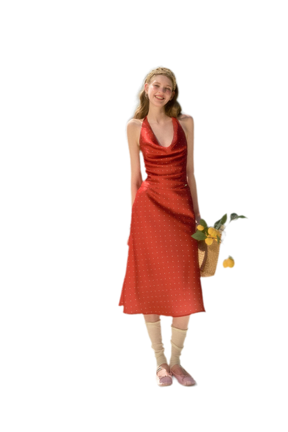 Satin Polka Dot Dress