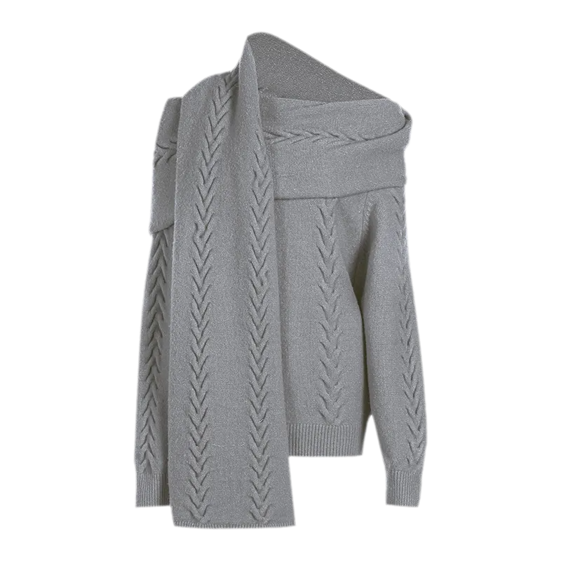 Conjunto de punto trenzado afelpado