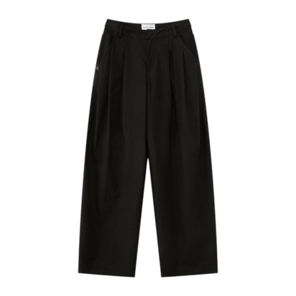 Curved Linen-Blend Pants