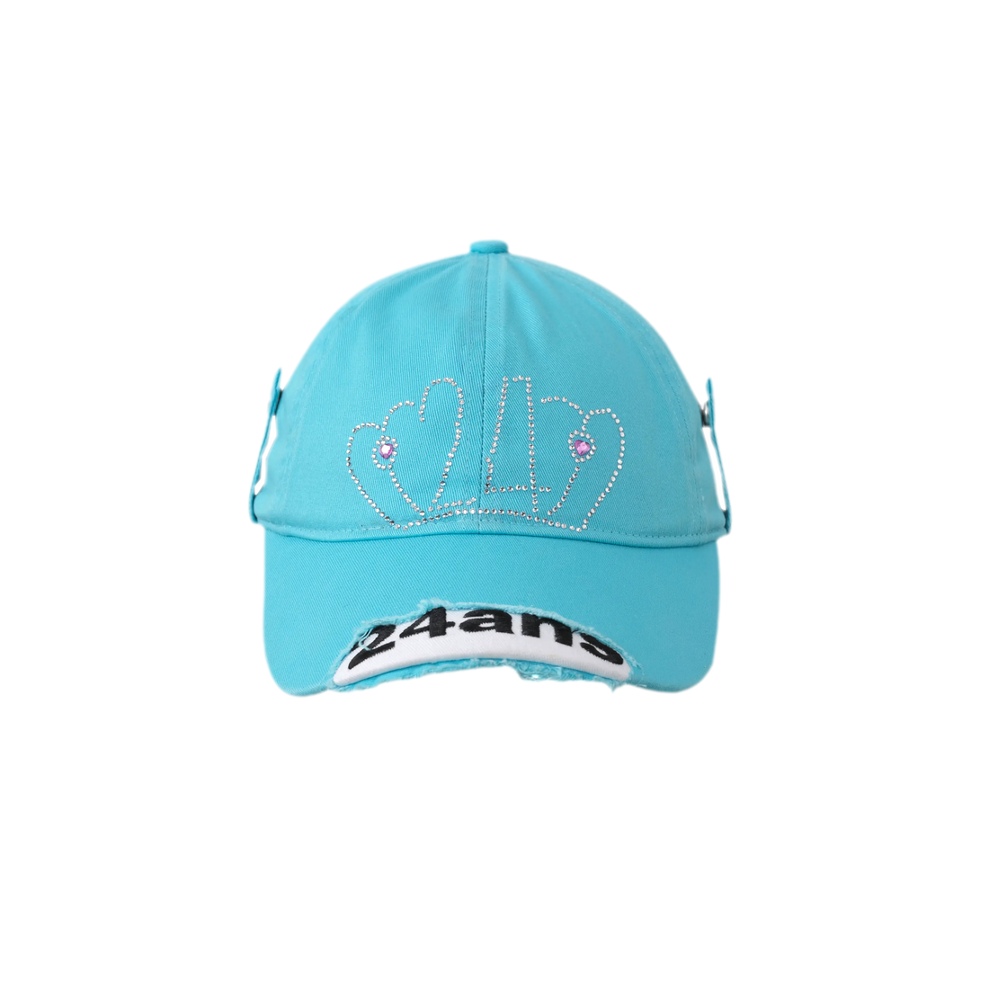 Rhinestone Distressed Brim Cap