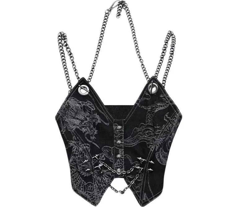 Distressed Dragon Motif Cami