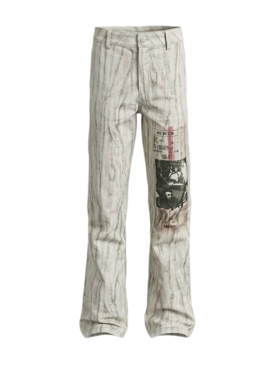 Washed Flared Low-Rise Jeans