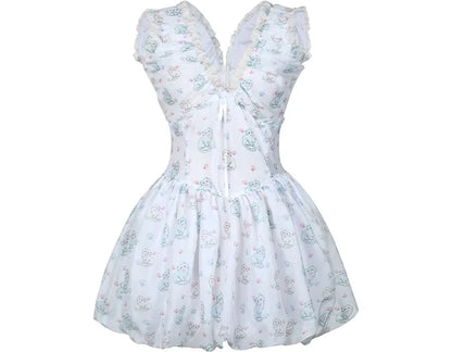 Cat Print Bubble Dress